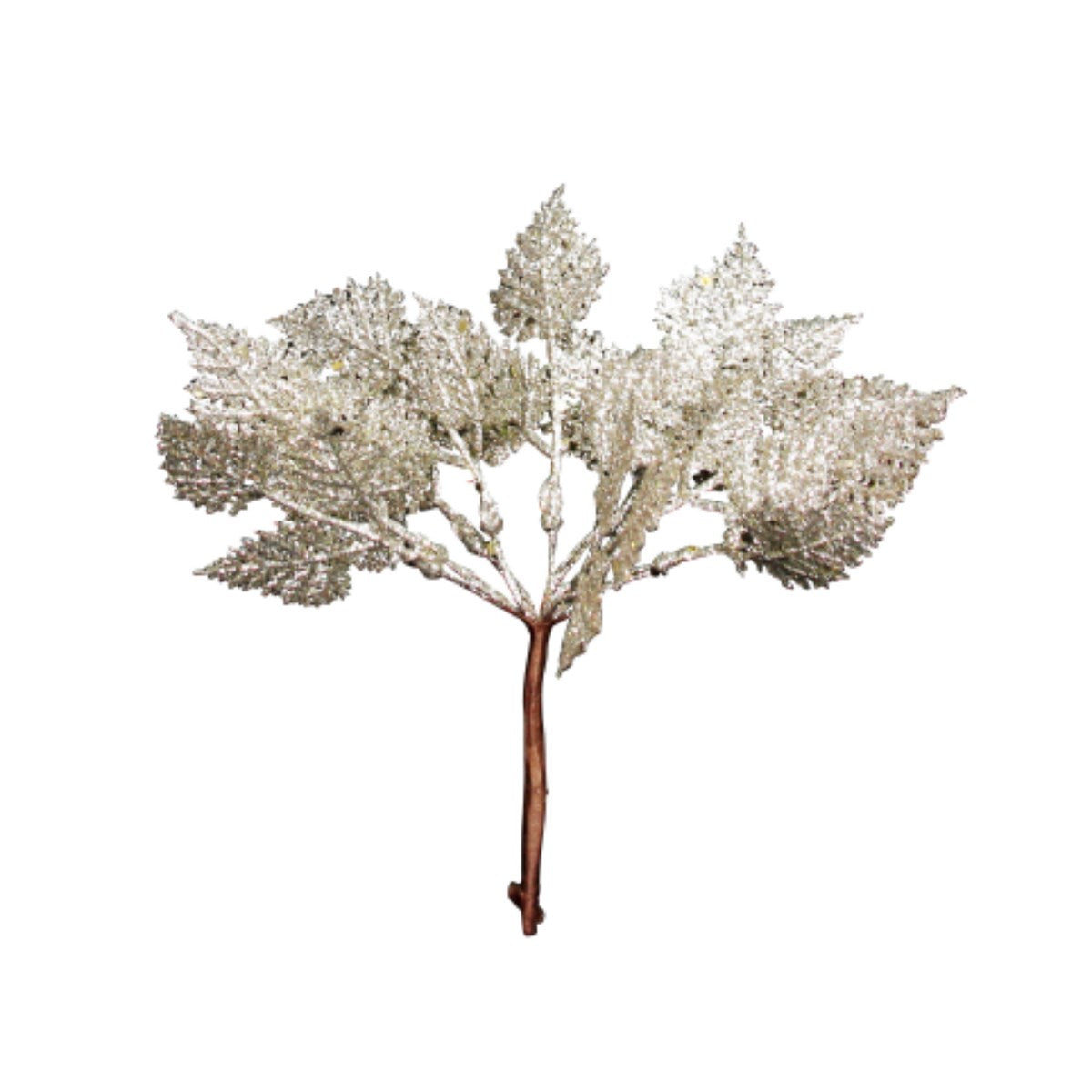 Pale Gold Sparkling Acrylic Leaf Bunch Pick