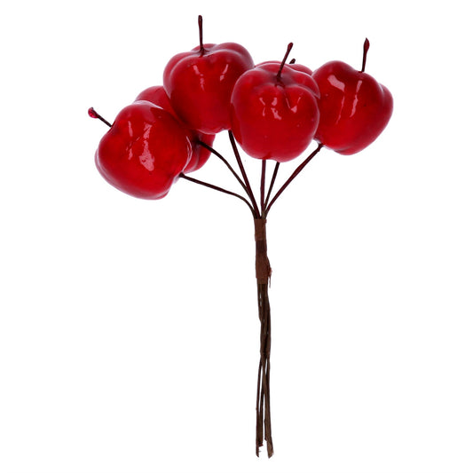 Shiny Red Apple Bunch Pick (12cm)