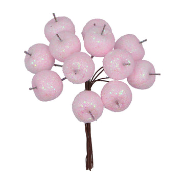 Pink Sparkling Berry Bunch Pick (11cm)