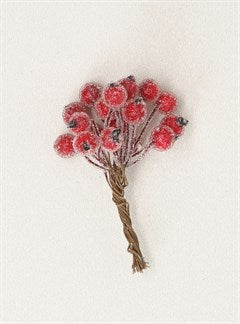 Frosted Holly Berry Bunch/7cm