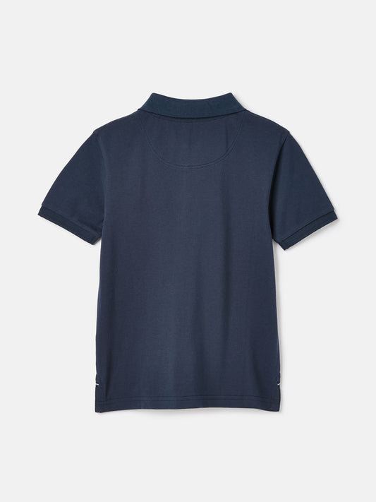 Woody Navy Blue Pique Cotton Polo Shirt