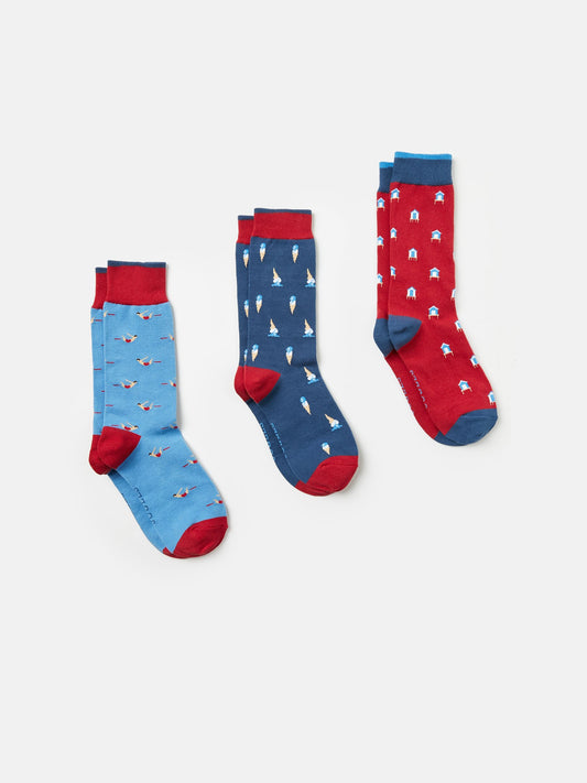 Striking Multi Pack Of Three Socks