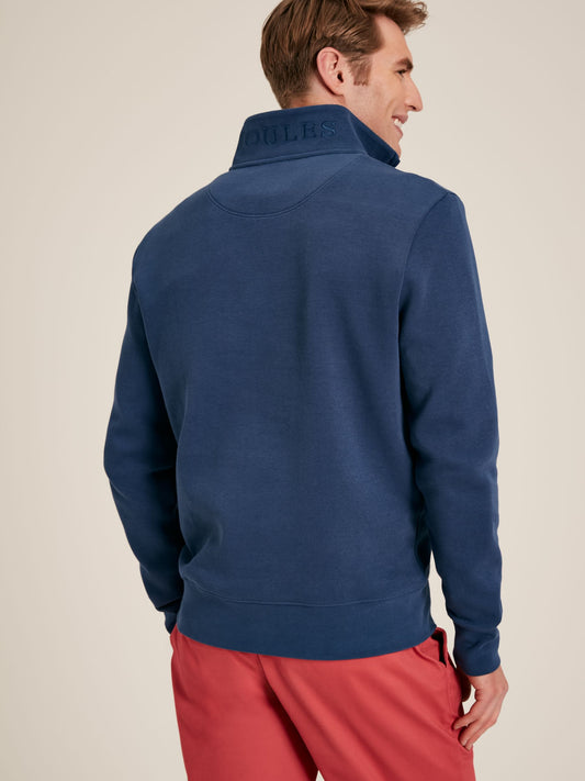 Alistair Blue Quarter Zip Cotton Sweatshirt