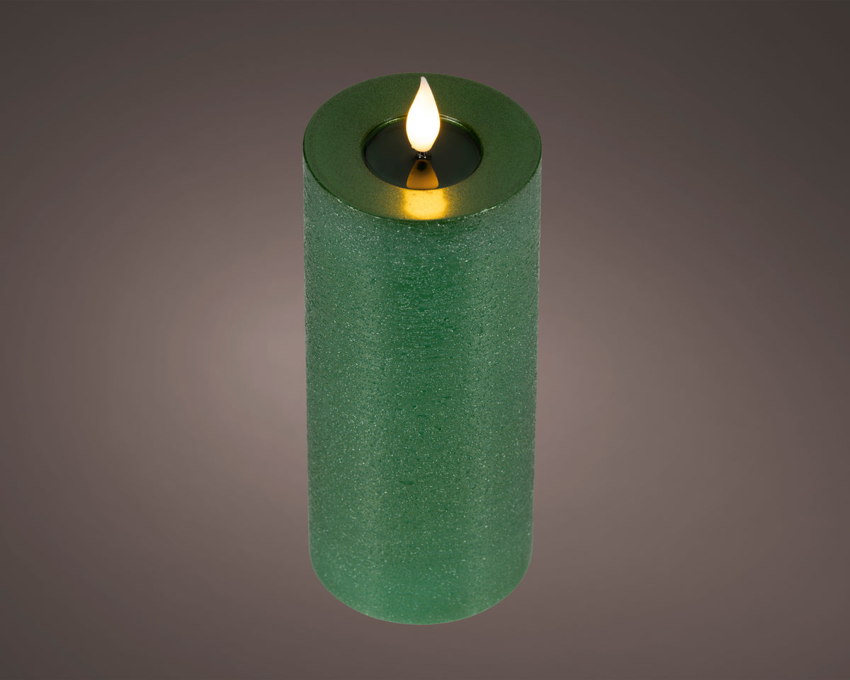 Lumineo LED Wick Candle – Green, 20 cm