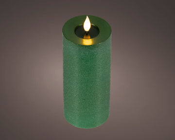 Lumineo LED Wick Candle – Green, 20 cm