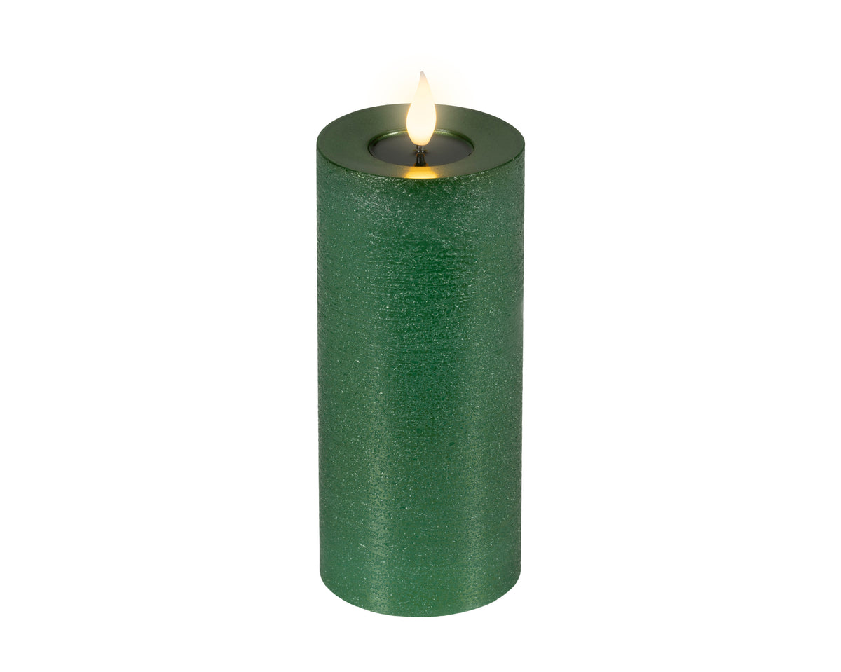 Lumineo LED Wick Candle – Green, 20 cm