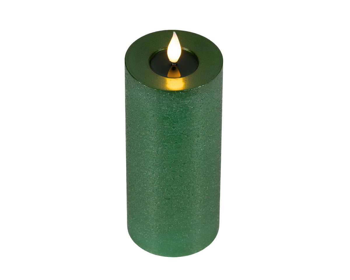 Lumineo LED Wick Candle – Green, 20 cm