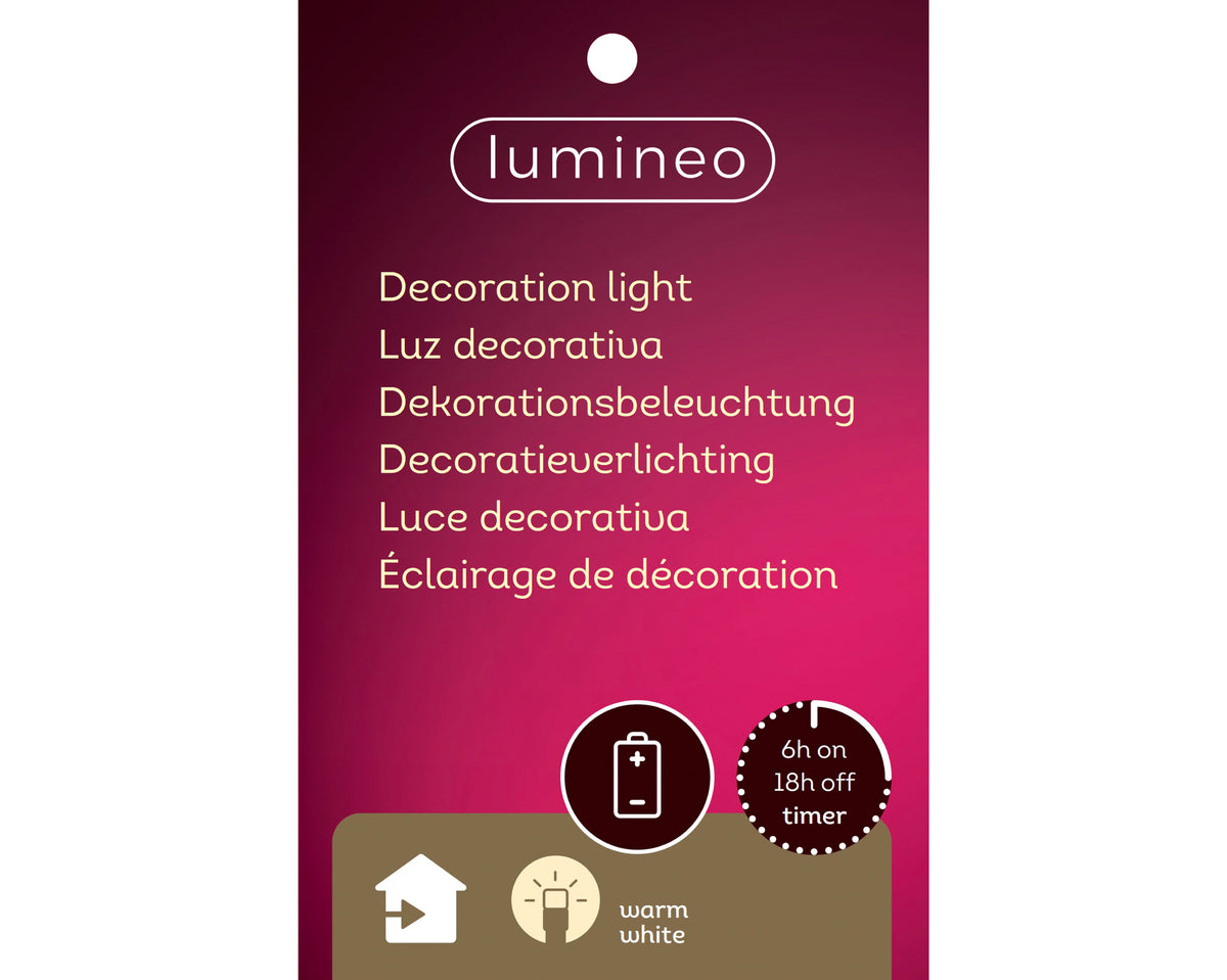 Lumineo LED candle star red 44 cm