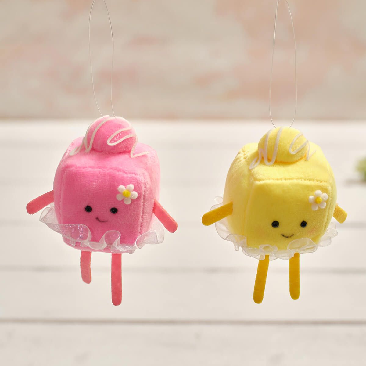 Bunny Hops Polyester Velour Fondant Fancy Hanger with Dangly Legs