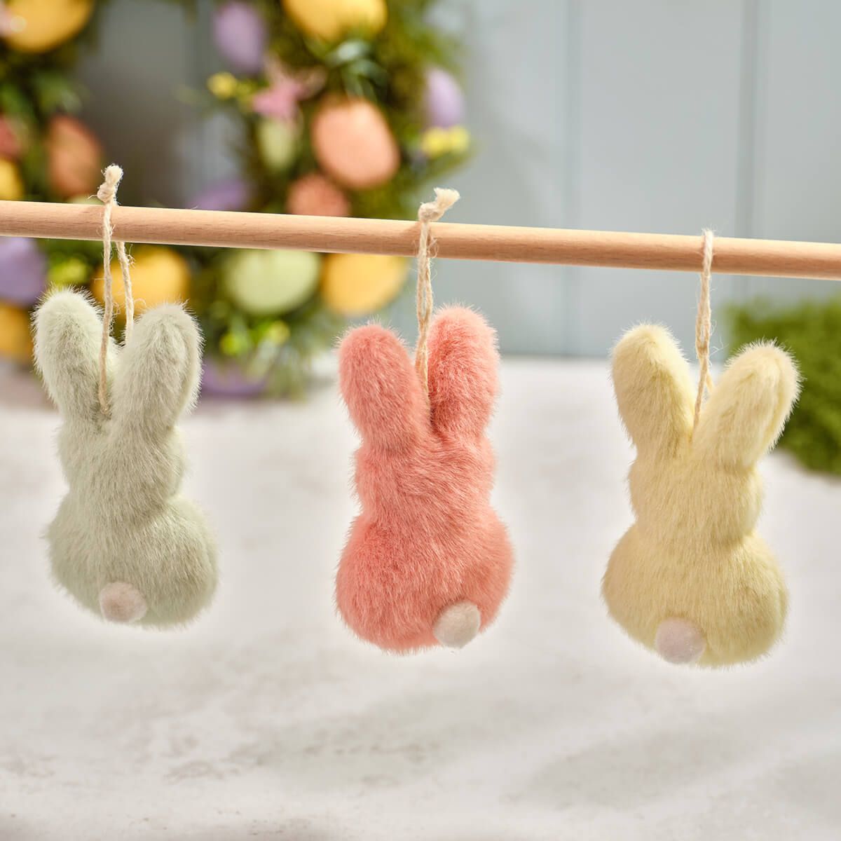 Bunny Hops Plush Furry Bunny Hanger