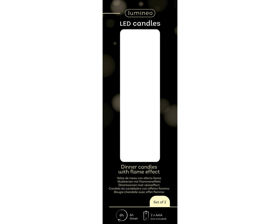 Lumineo Rustic Dinner Candle with Wick Flame Effect