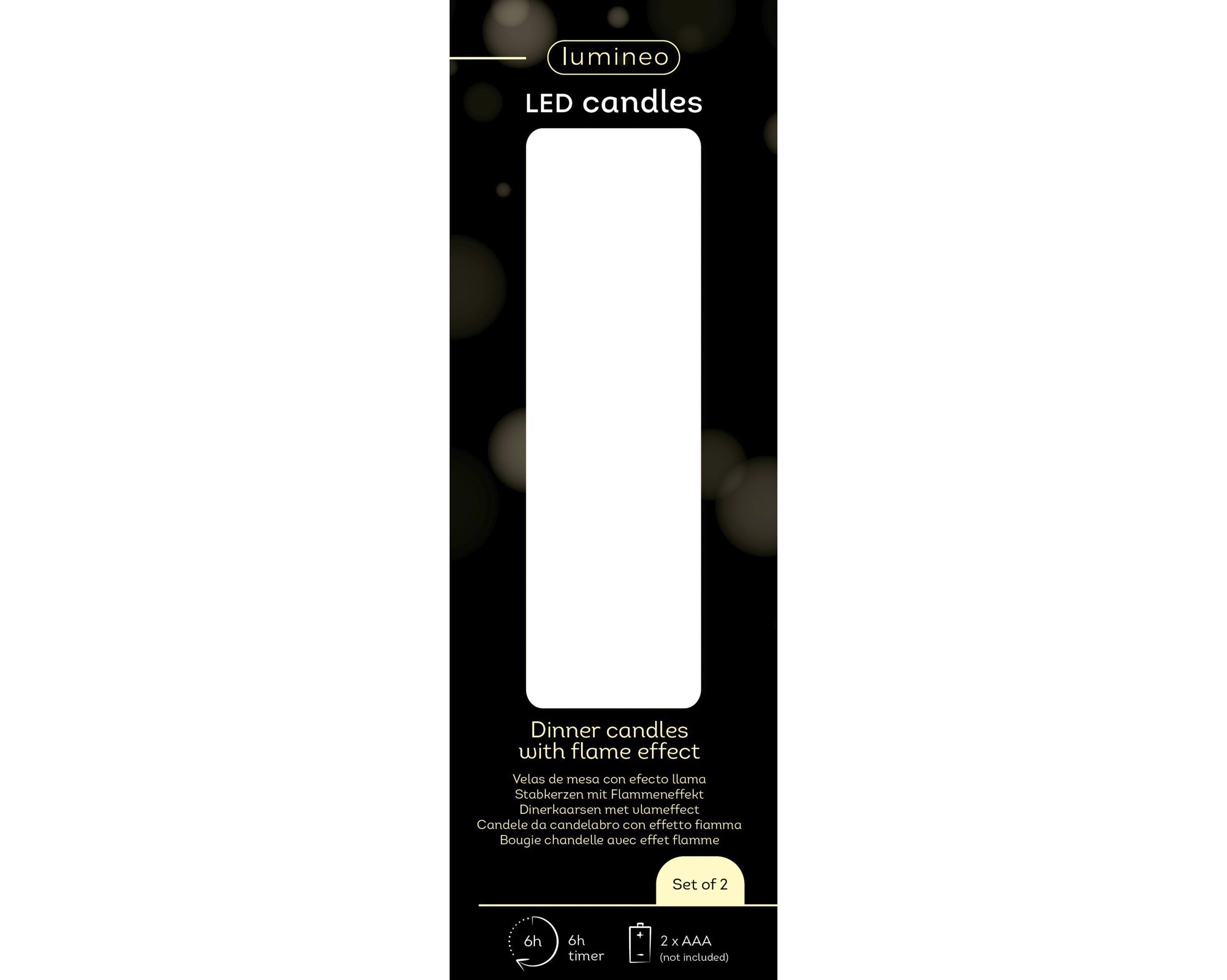 Lumineo Rustic Dinner Candle with Wick Flame Effect