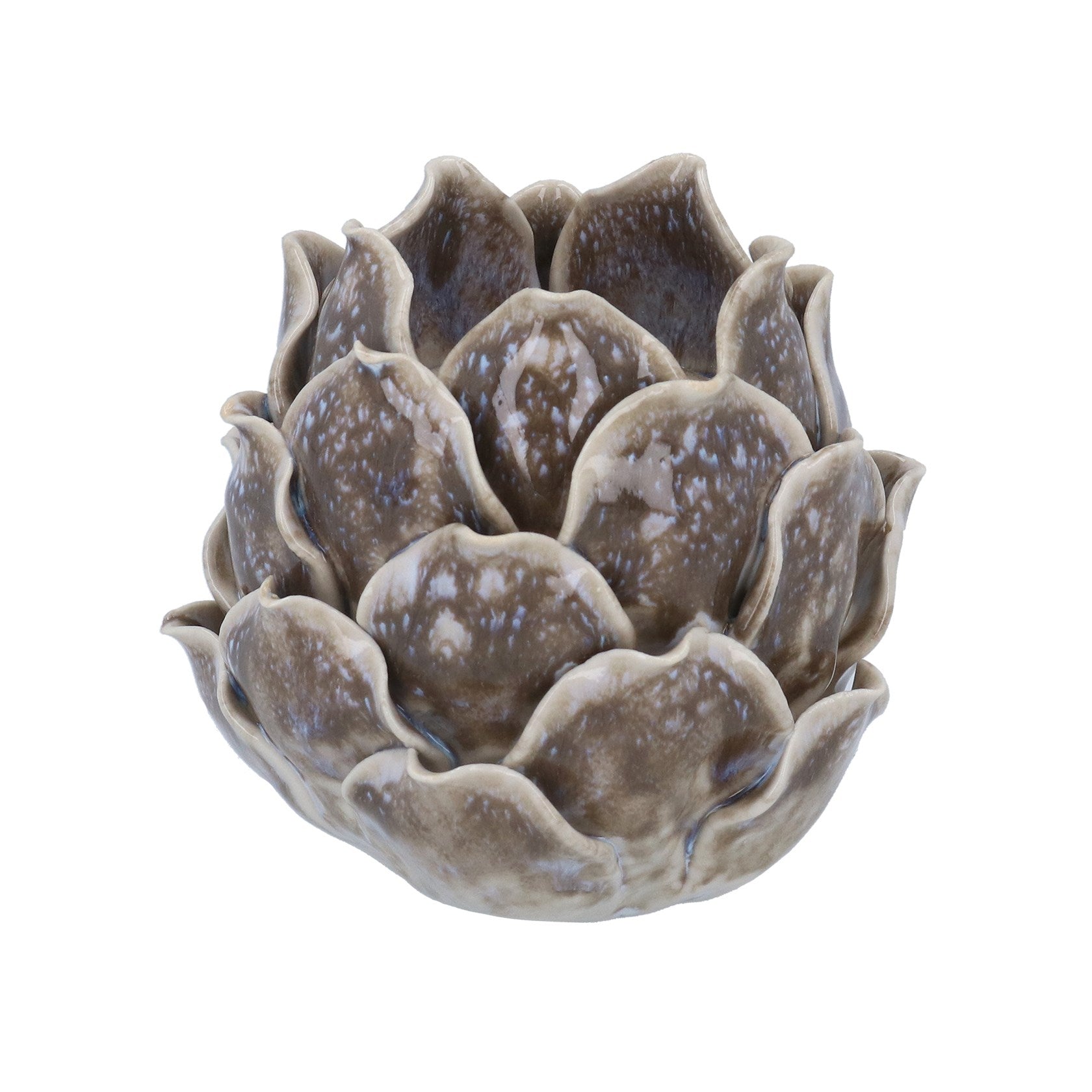 Porcelain T-Lite 10cm - Grey Reactive Glaze Artichoke