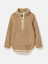 Aldeburgh Tan Brown Quarter Zip Fleece