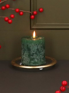 Gold Glass Candle Plate