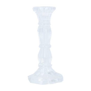 Glass Moulded Candlestick/Clear/Med