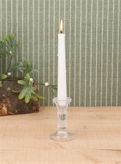 Glass Moulded Candlestick/Clear/Lge