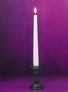 Glass Moulded Candlestick/Green/Lge