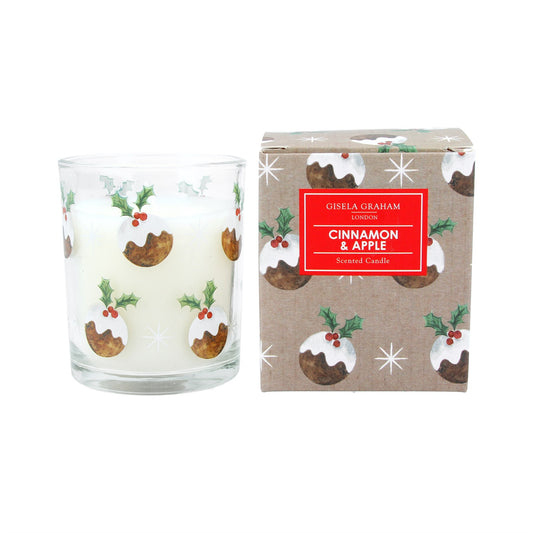 Christmas Puddings Boxed Candle Pot - Small