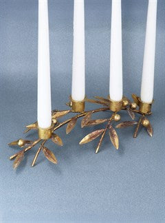 Sprig & Berries Candelabra/Antique Gold