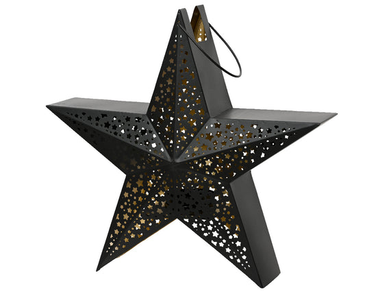 Lantern Iron Star - Black - Gold