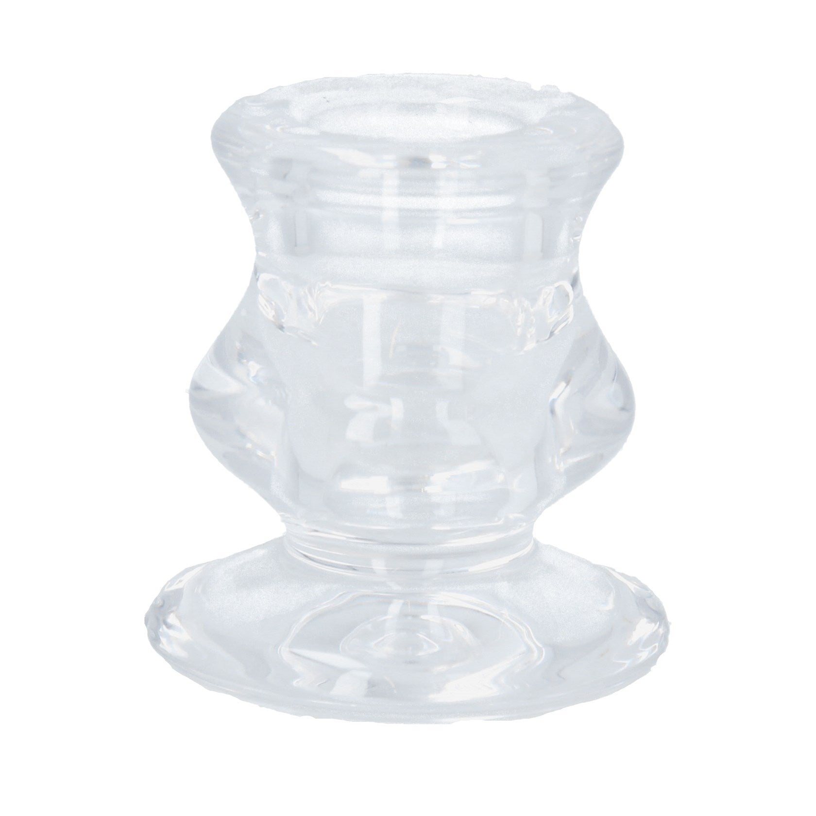 Clear Short Glass Candlestick (6cm)