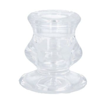 Clear Short Glass Candlestick (6cm)