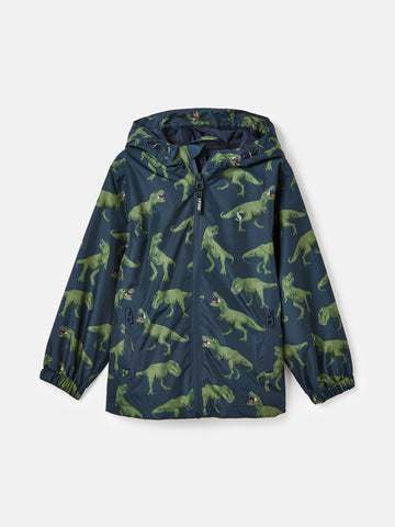 Rainwell Navy Print Waterproof Packable Raincoat