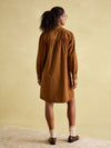 Maple Brown Corduroy Shirt Dress