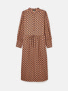 Aster Brown Tie Waist Midi Dress