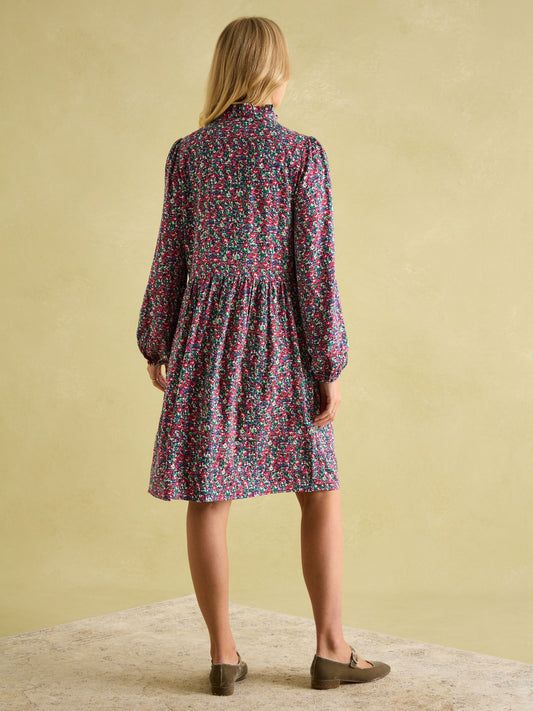 Petunia Floral Frill Neck Dress