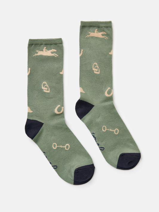 Green Equestrian Excellent Everyday Single Ankle Socks