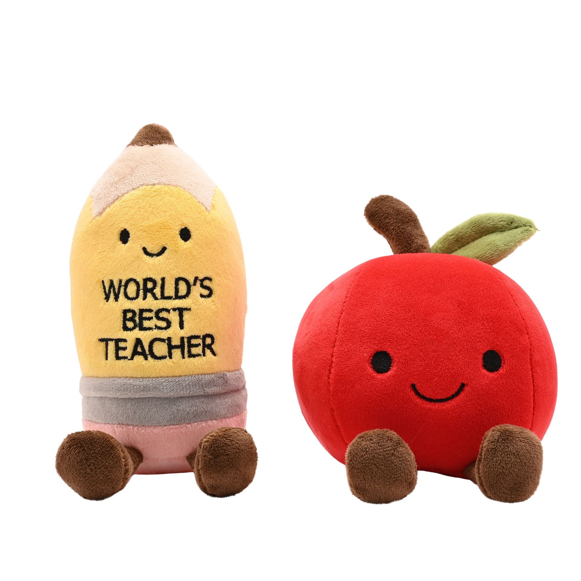 School Years Teacher Plush Toys - Pencil & Apple
