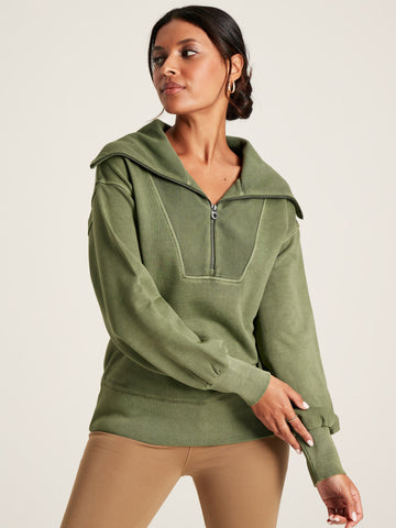 Tia Green Pullover Sweatshirt