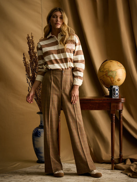 Foxley Check Wide Leg Tweed Trousers