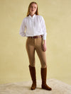 Adeline White Pleated Tuxedo-Style Shirt