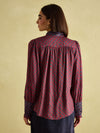 Everly Red Tie Neck Blouse