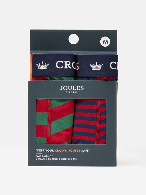 Crown Joules Red Stripe Cotton Boxer Briefs (2 Pack)