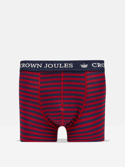 Crown Joules Red Stripe Cotton Boxer Briefs (2 Pack)