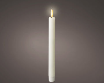 Lumineo Rustic Dinner Candle with Wick Flame Effect (350hrs)