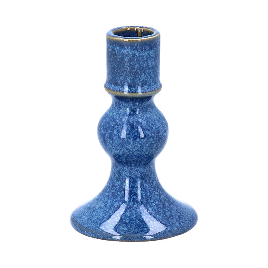 Blue Porcelain Short Candlestick