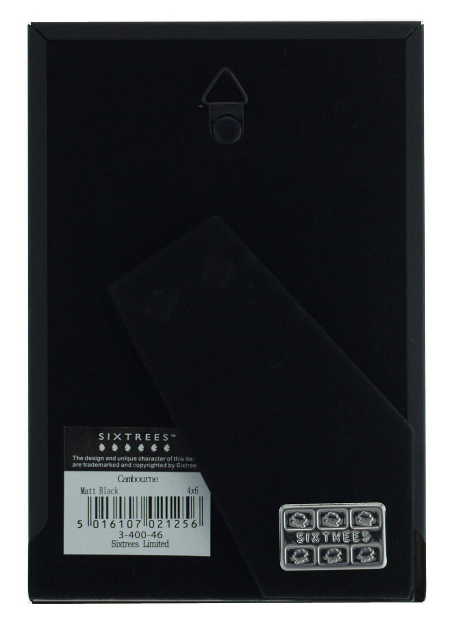Sixtrees Cambourne Satin Black Metal 4 x 6 inch Photo Frame