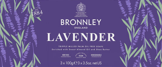 Bronnley Lavender Soap - Boxed 3 x 100g