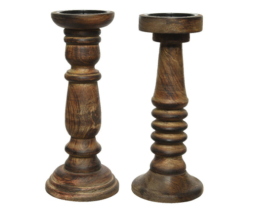 Candleholder Mangowood - Brown