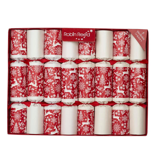 Robin Reed English Holiday Christmas Crackers - Scandinavian Stag, 8 Count