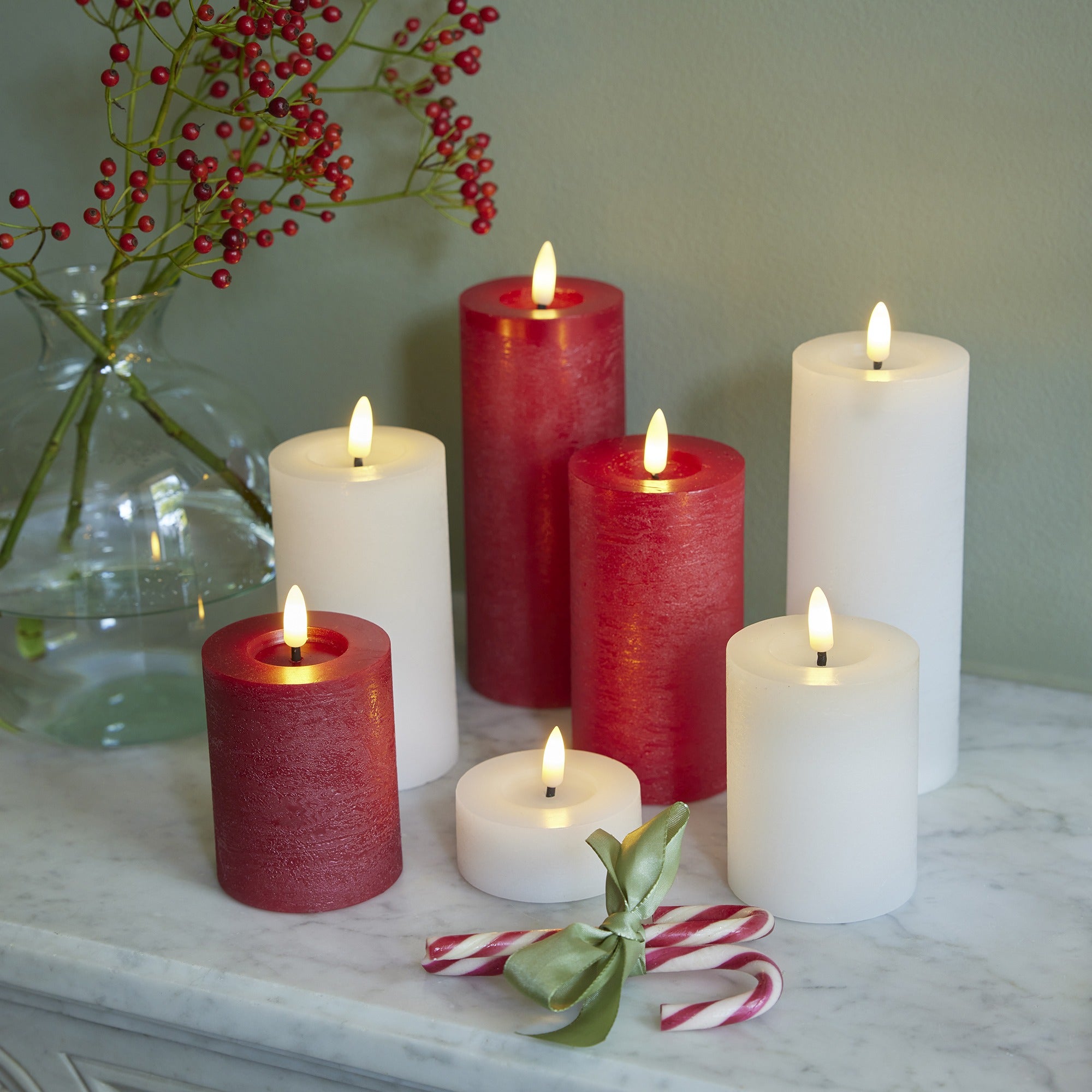 Lumineo LED Wick Candle - Red (11.2 cm)