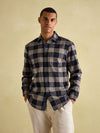 Buchanan Cream/Navy Soft Brushed Cotton Check Shirt