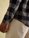 Buchanan Cream/Navy Soft Brushed Cotton Check Shirt