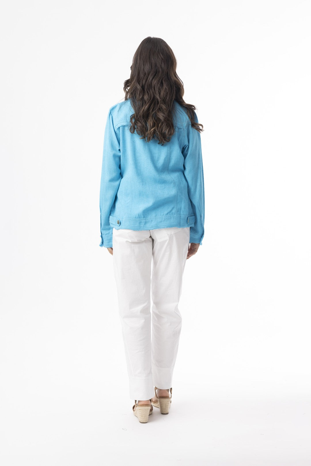 Linen Essentials Jacket Aqua