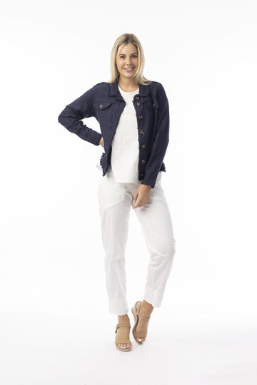 Linen Essentials Jacket Navy